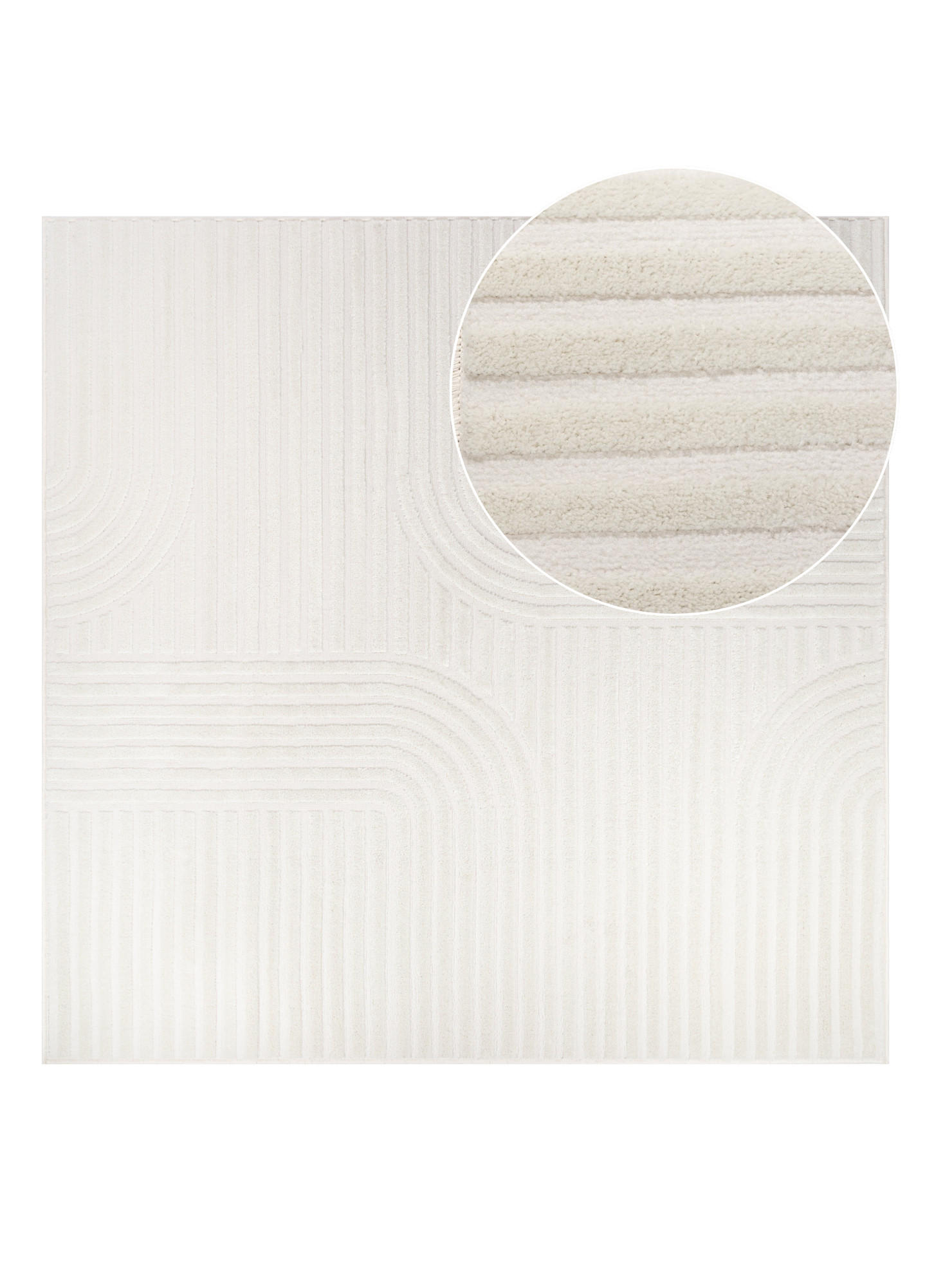 TEPPICH HYGGE Cremeweiß Quadrat 120/120 cm - Creme, Textil (120/120cm) - Tapiso
