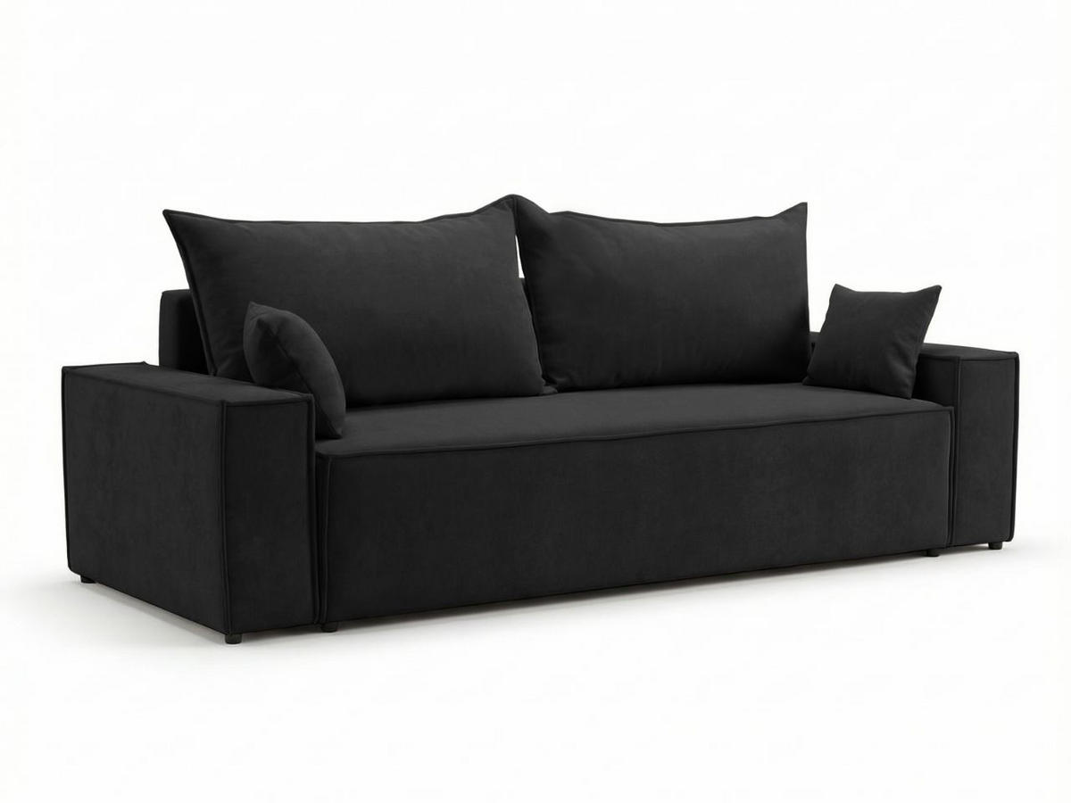 SOFA 230/90/70 Schwarz Sivra - Schwarz, Kunststoff/Textil (230/70/90cm) - Graingold