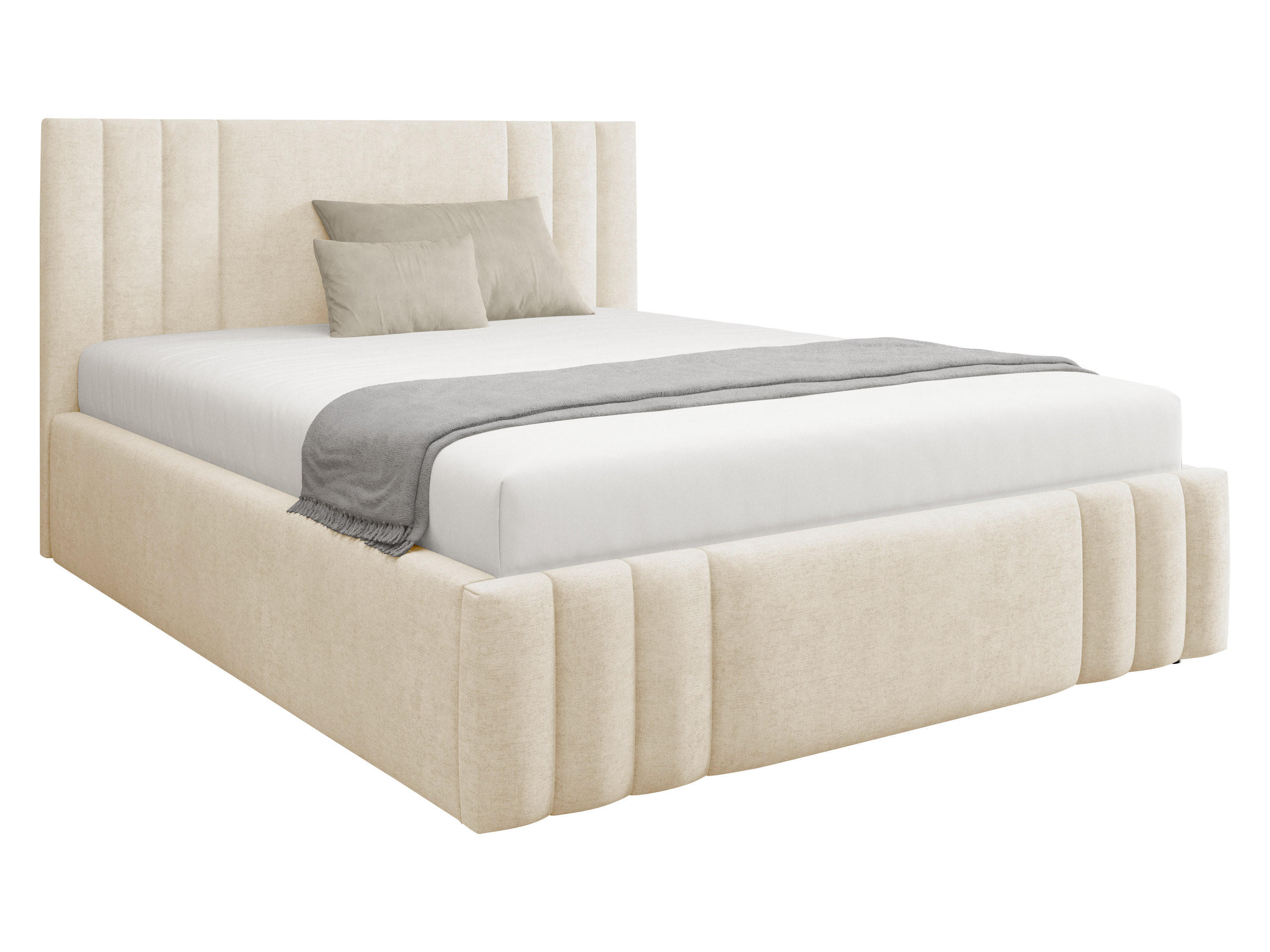 POLSTERBETT Ribo - Creme, Holz/Textil (140/200cm) - MIRJAN24