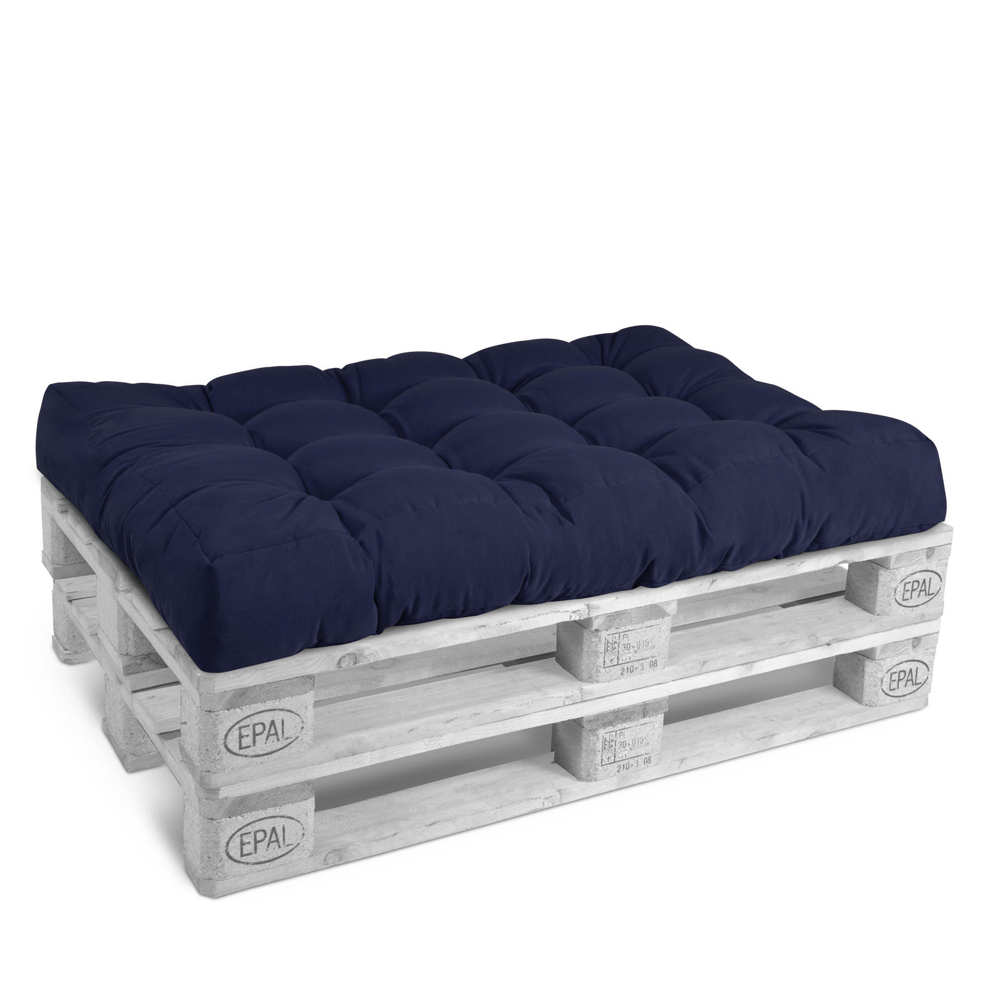 PALETTENKISSEN Eco Style Sitz 120/80/15 cm Dunkelblau - Dunkelblau, Textil (80/15/120cm) - Beautissu 