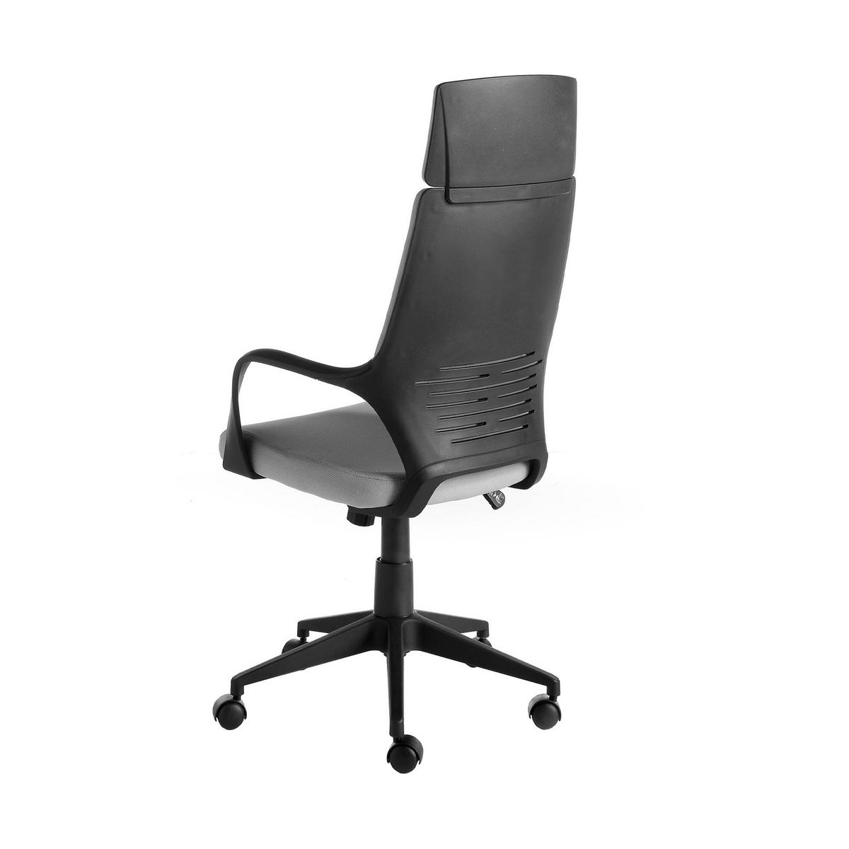 CHEFSESSEL Bürodrehstuhl aus hellgrauem Stoff und schwarzem PVC 63/63/117 cm - Schwarz/Grau, Textil (63/117/63cm) - ANGEL CERDA