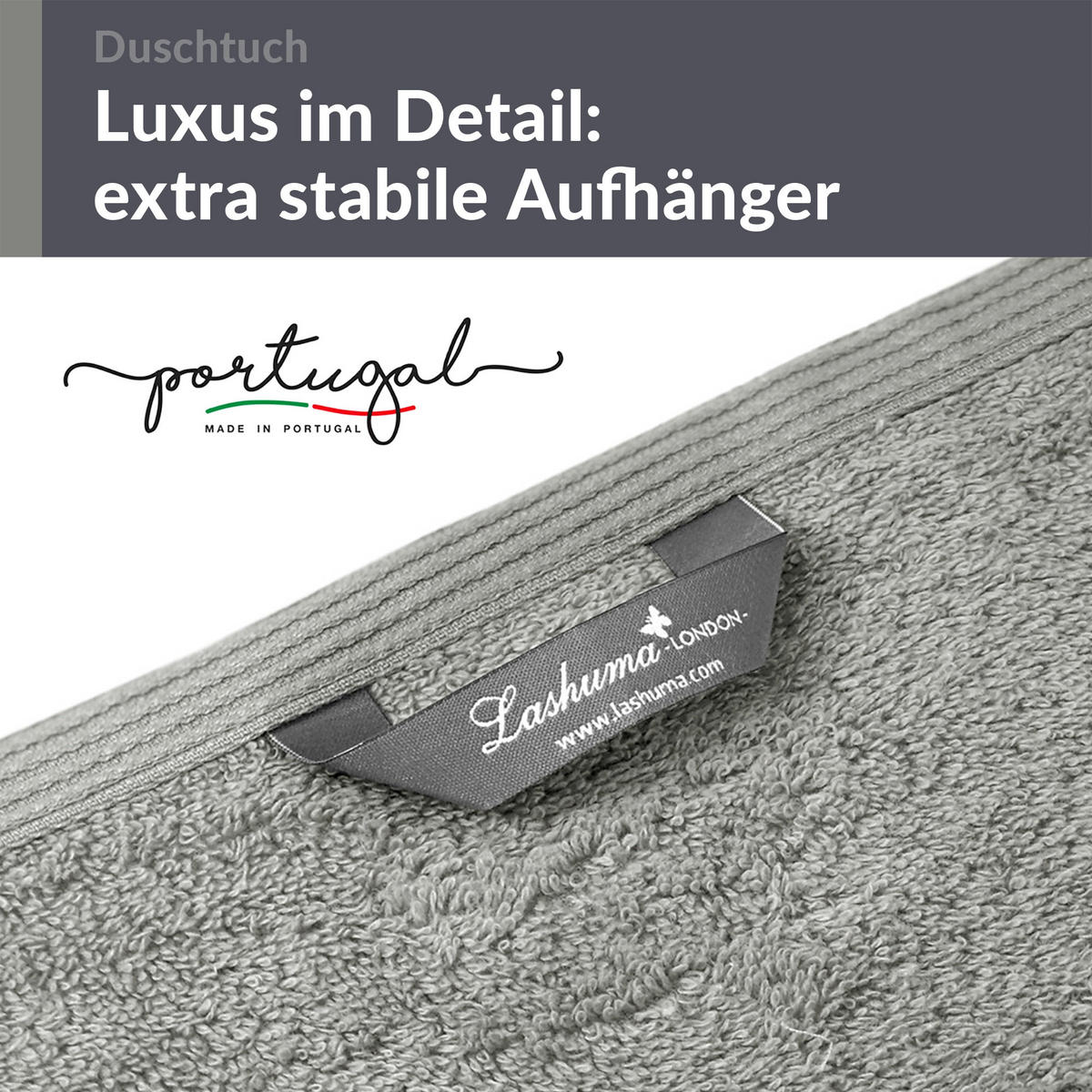 DUSCHTUCH London Stein Grau 2er Set 70x140 - Grau, Textil (70/140cm) - Lashuma