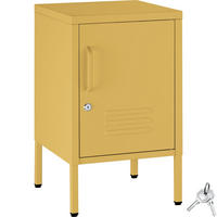 NACHTSCHRANK Baker, Kippschutz, höhenverstellbare Füße, gelb - Gelb, Metall (35/60.5/42.5cm) - tectake