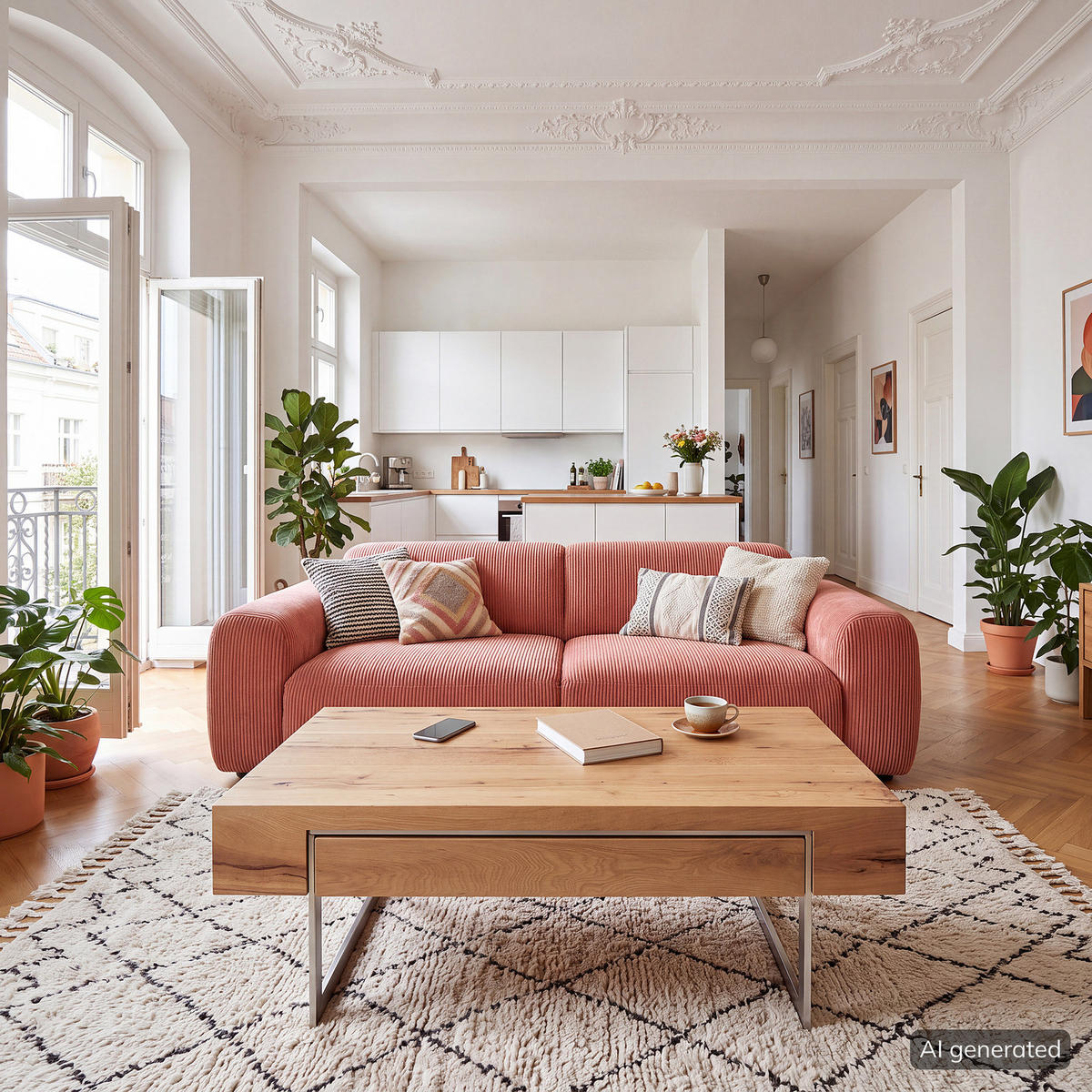 COUCHTISCH - Eiche Dekor / Silber - Braun, Holzwerkstoff/Metall (60/110/40cm) - home24