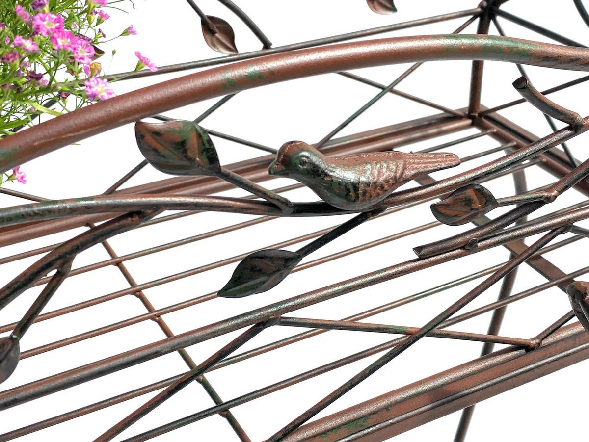 BLUMENSTÄNDER mit Korb 2er Set Metall Braun - Braun, Metall (58/66/23cm) - DanDiBo