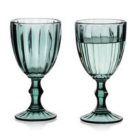 TRINKGLAS Elise Stripes 4er Set Grün 9x9x17 cm Glas - Grün, Glas (0.3L) - Mondex