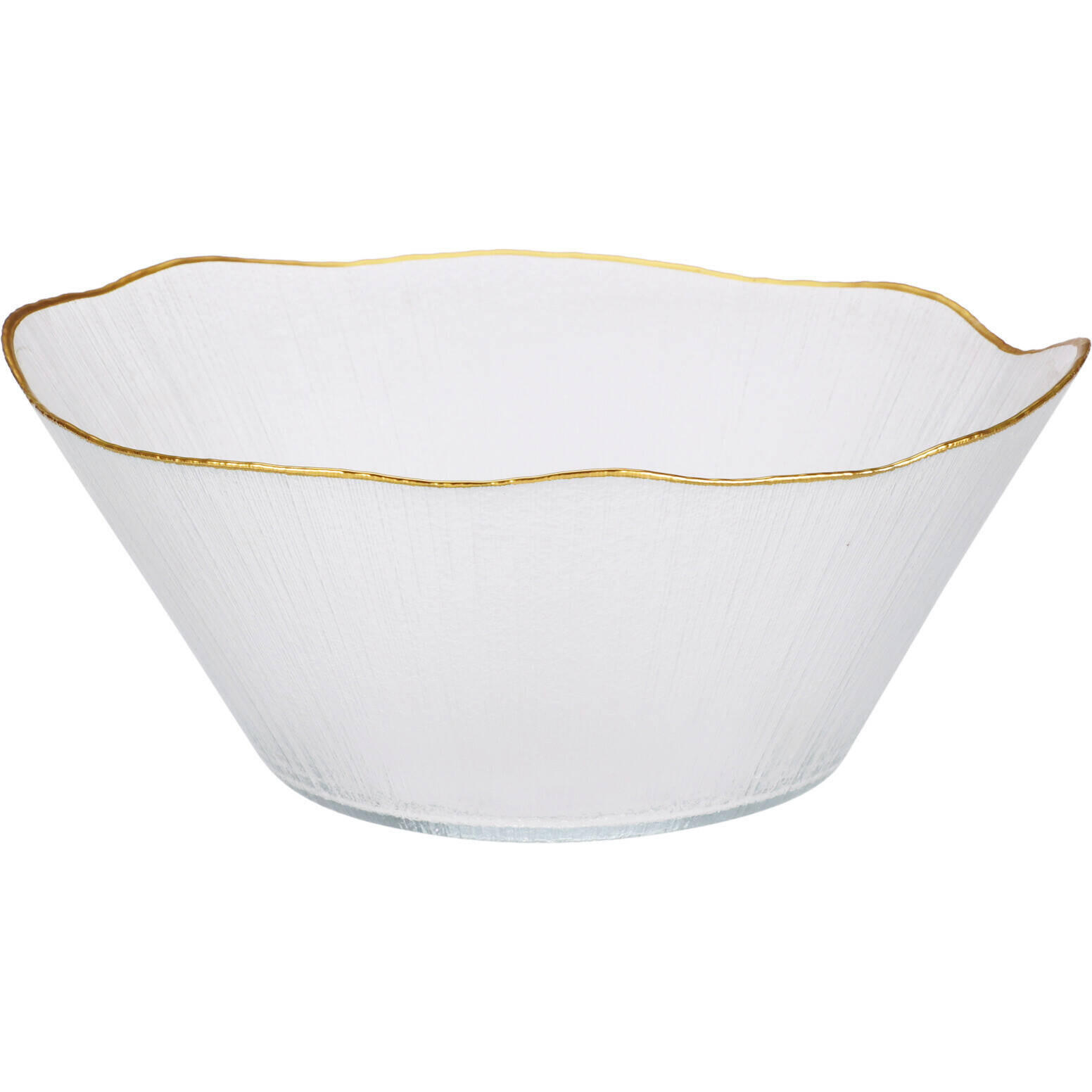 GLASSCHALE Datura gold 28 cm - Transparent, Glas (28cm) - Home Styling Collection