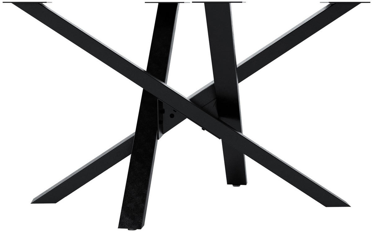TISCHBEIN eckig 120/70/72 cm Metall industrial schwarz - Schwarz, Metall (120/72/70cm) - CLP