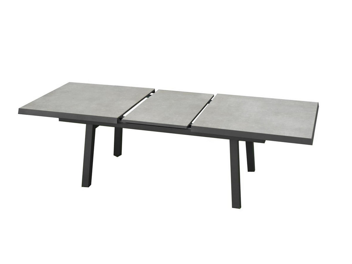 GARTENTISCH Georgia Aluminium ausziehbar 200-260/100/75 cm - Grau, Kunststoff (200/100/75cm) - Green Spirit