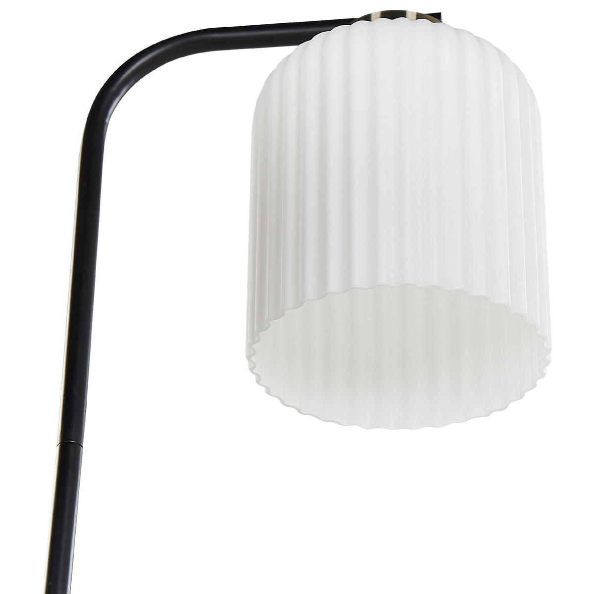 STEHLAMPE Schwarz/Weiß/Messing Caudelo - Messingfarben/Schwarz, Metall (28/28/150cm) - Beliani