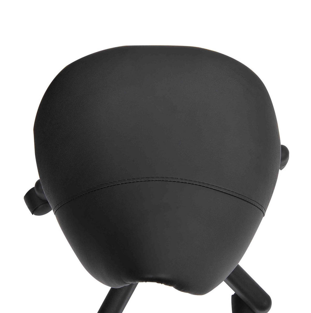ROLLHOCKER höhenverstellbar 45 bis 55 cm Kunstleder Schwarz - Schwarz, Metall (38/55/35cm) - Meubliv