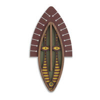 WANDDEKO MASKE 39/79 cm - Braun/Grün, Holzwerkstoff/Kunststoff (39/79/1cm) - KUNSTLOFT