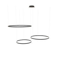 LED-HÄNGELEUCHTE 3er Ring Schwarz Ø 120 | 100 | 80cm - Schwarz, Metall (1.3/120/3.3cm) - s.luce