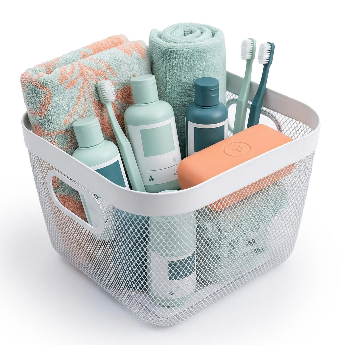 ÚLOŽNÝ kôš - biela, kov (24.5/24/17cm) - Relaxdays