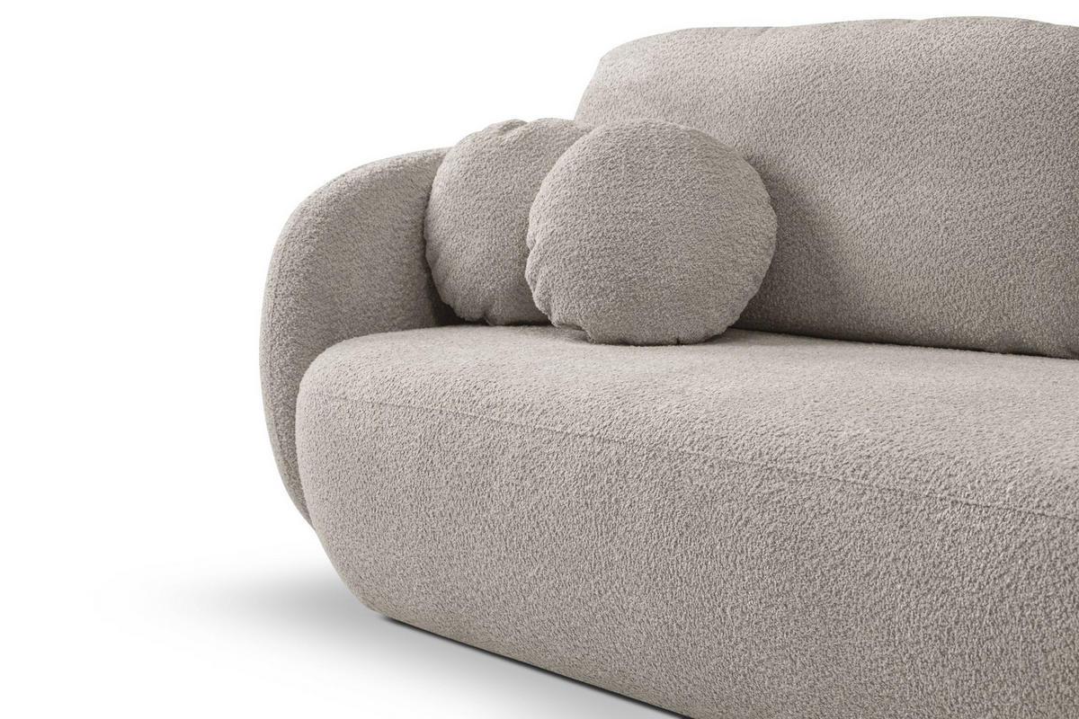 SOFA Olena - Beige (Abriamo 6) - Grau, Holzwerkstoff (238/86.5/101cm) - Möblo
