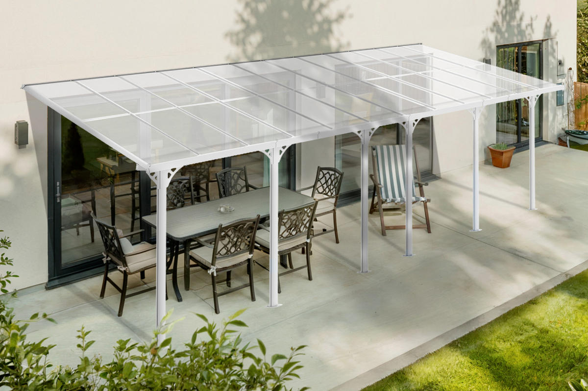 PERGOLA / CARPORT Kleo Weiß 8m x 3m - Weiß, Metall (748/270/300cm) - Cazeboo