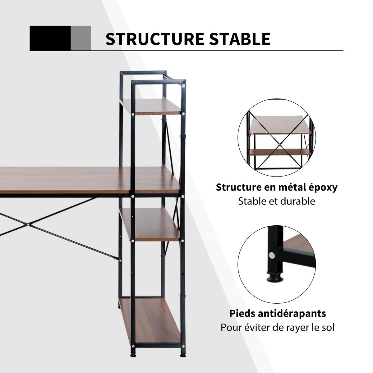 BÜROTISCH Braun, Schwarz 1 Stück - Braun, Holzwerkstoff (64/121/120cm) - GiPP
