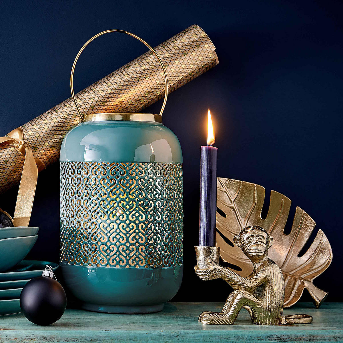 KERZENHALTER Le Singe - Goldfarben, Metall (6/13/16cm) - Butlers