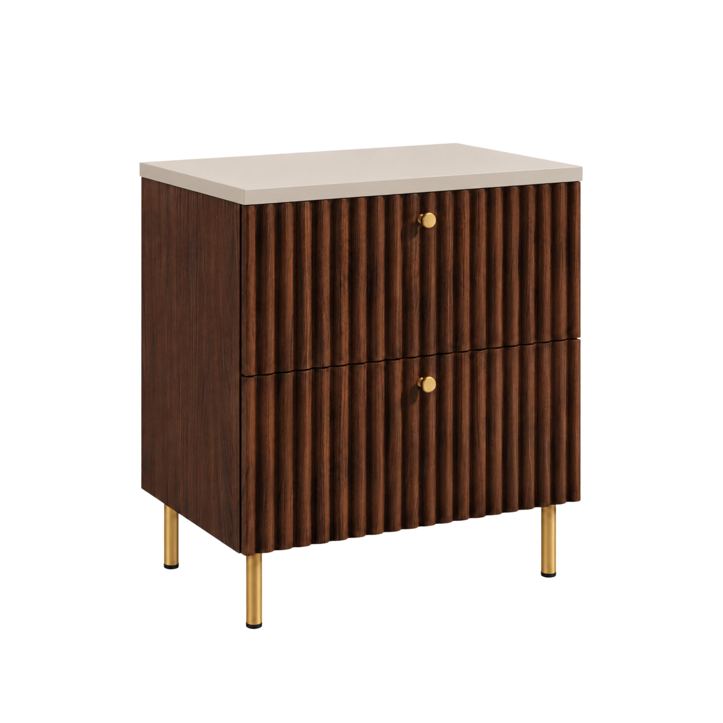 3XE Living Badezimmerschrank: Eiche, Gold 60x73.6x46 cm
