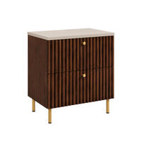 BADEZIMMERSCHRANK: Nusseiche / Platte Kaschmir / Griffe Gold / Beine Gold, 60 x 46 x 73,6 cm - Eichefarben/Goldfarben, Holzwerkstoff (60/73.6/46cm) - 3XE LIVING