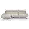 ECKSOFA Webstoff Beige - Beige/Schwarz, Textil/Metall (304/176cm) - Furnhouse