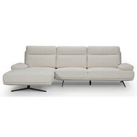 ECKSOFA Webstoff Beige - Beige/Schwarz, Textil/Metall (304/176cm) - Furnhouse