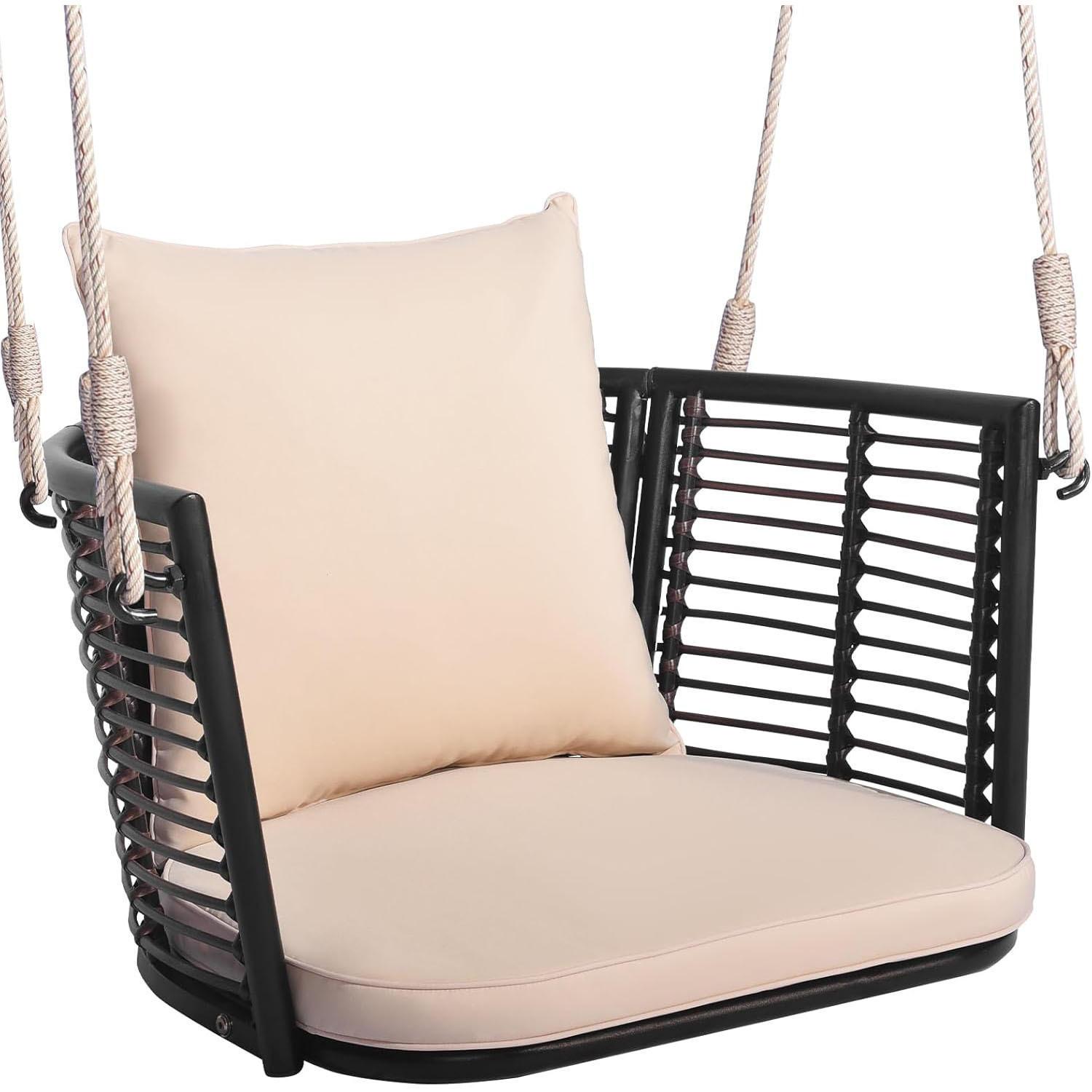 HÄNGESESSEL Beige - Beige, Metall (77/38/62cm) - COSTWAY