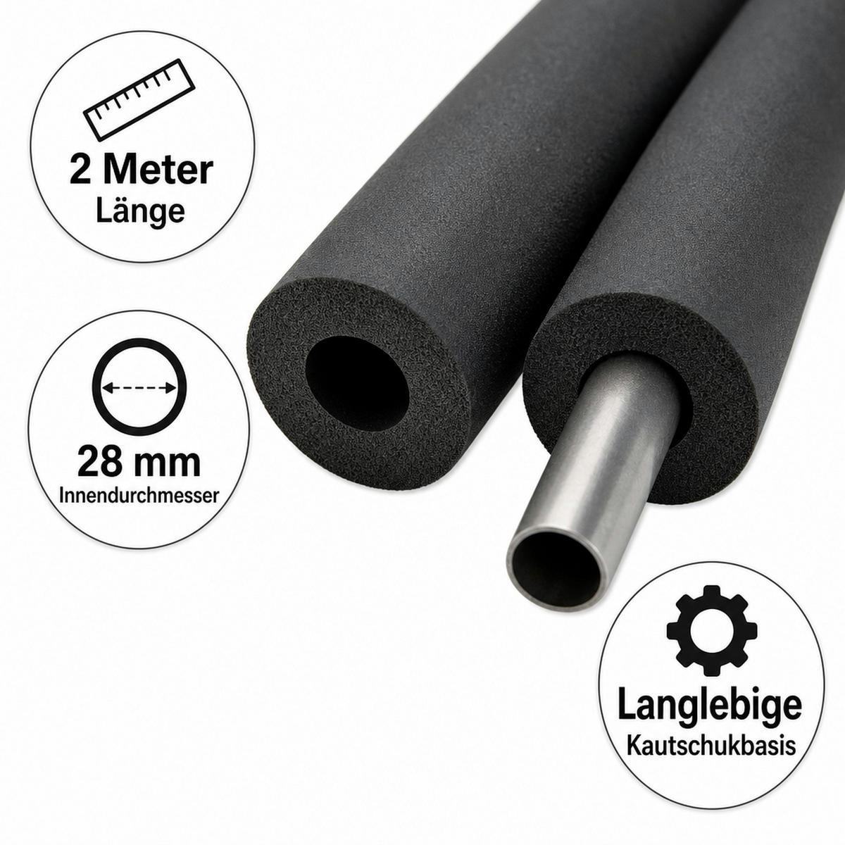 ROHRISOLIERUNG - Schwarz, Kunststoff (65/35/10cm) - BONI-SHOP