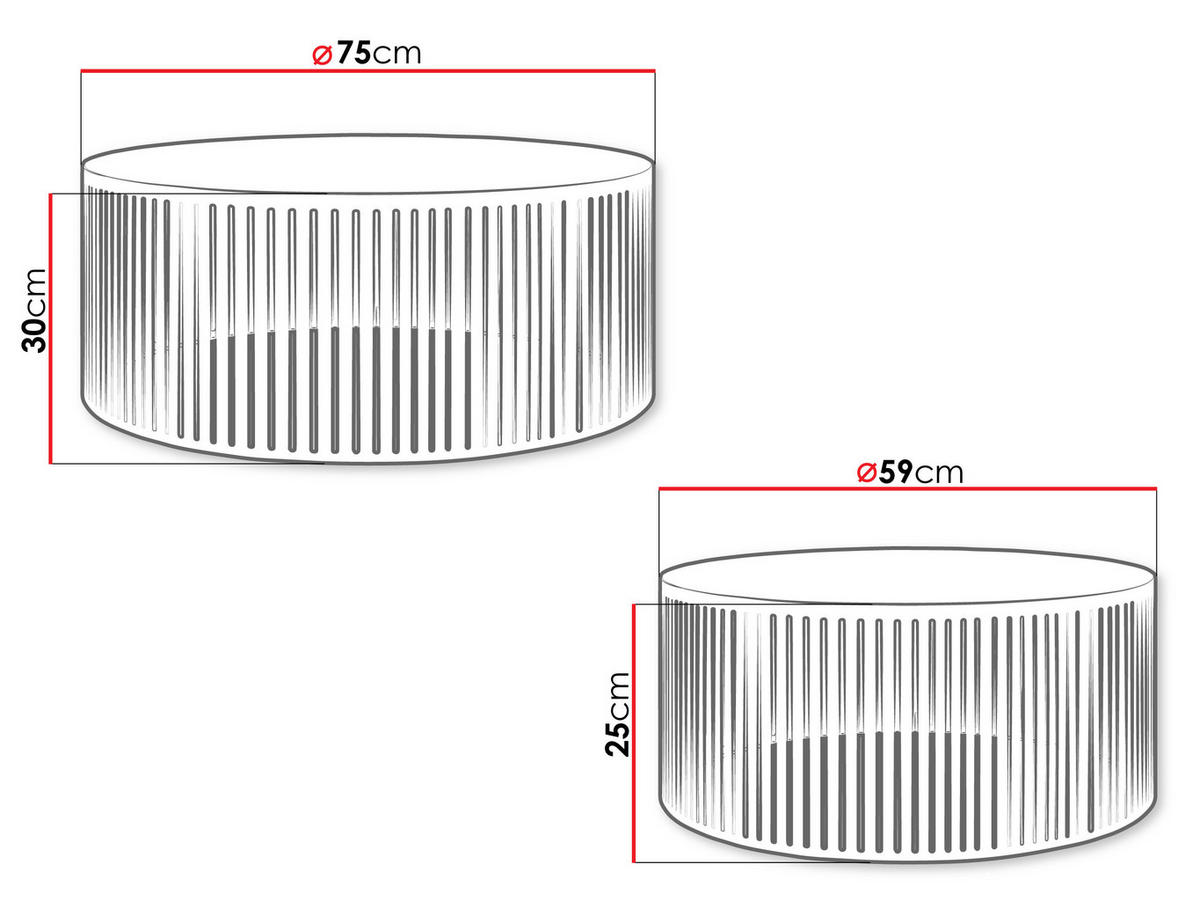 COUCHTISCH-SET Velede - Weiß, Holzwerkstoff/Metall (75/75/30cm) - MIRJAN24