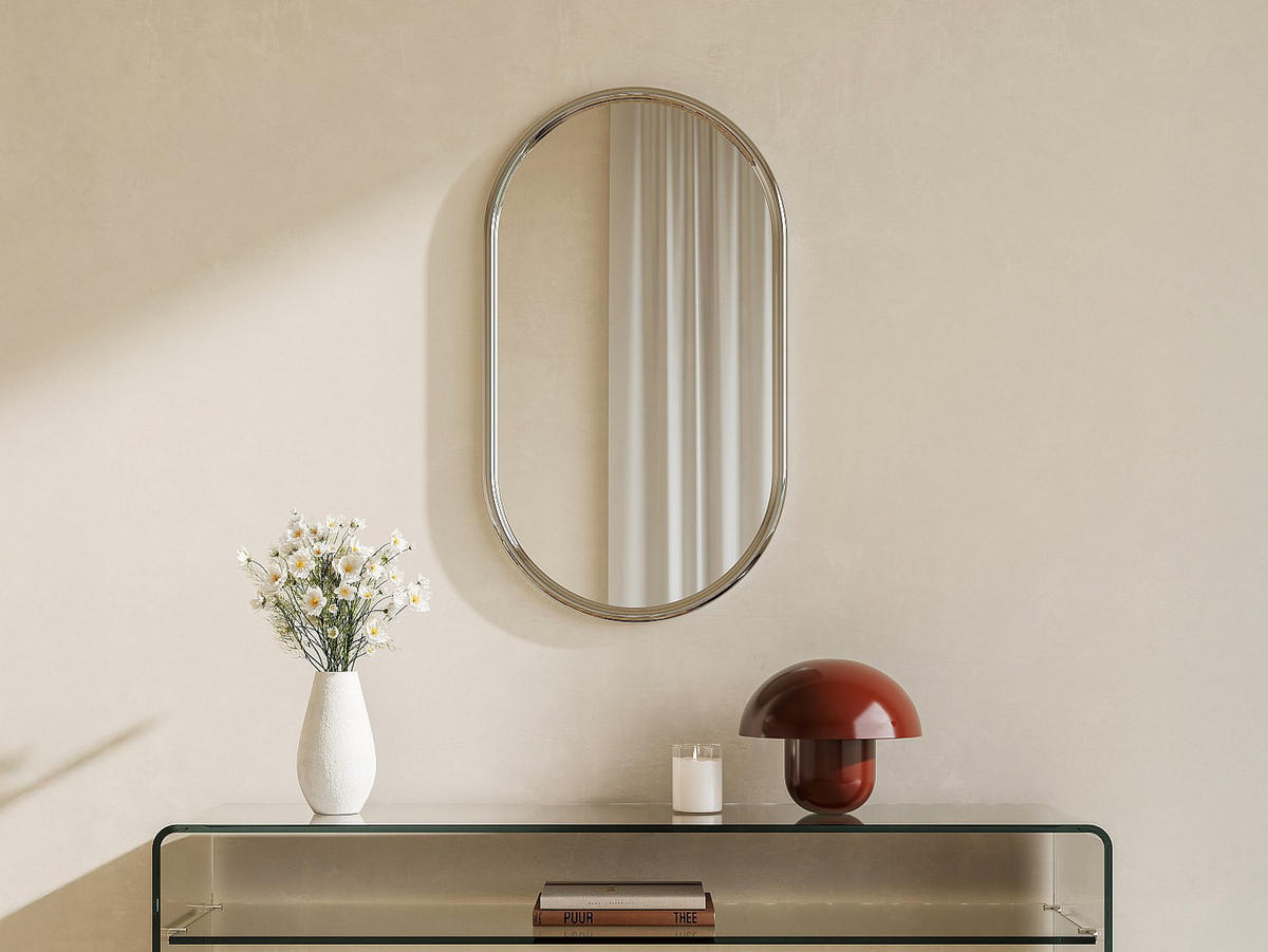 WANDSPIEGEL - 40 x 2 - metall - silberfarben Refleya - Silberfarben, Metall (40/70/2cm) - Vente-Unique