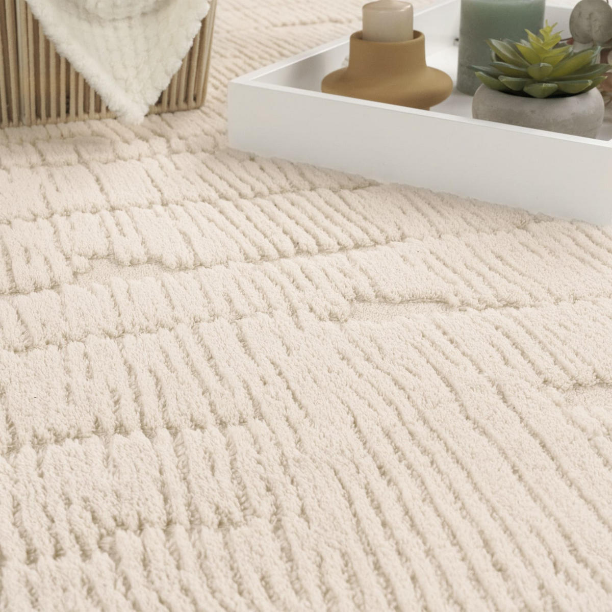 HOCHFLORTEPPICH Boho Creme 160 x 220 cm - Creme, Kunststoff (160/220cm) - TT Home