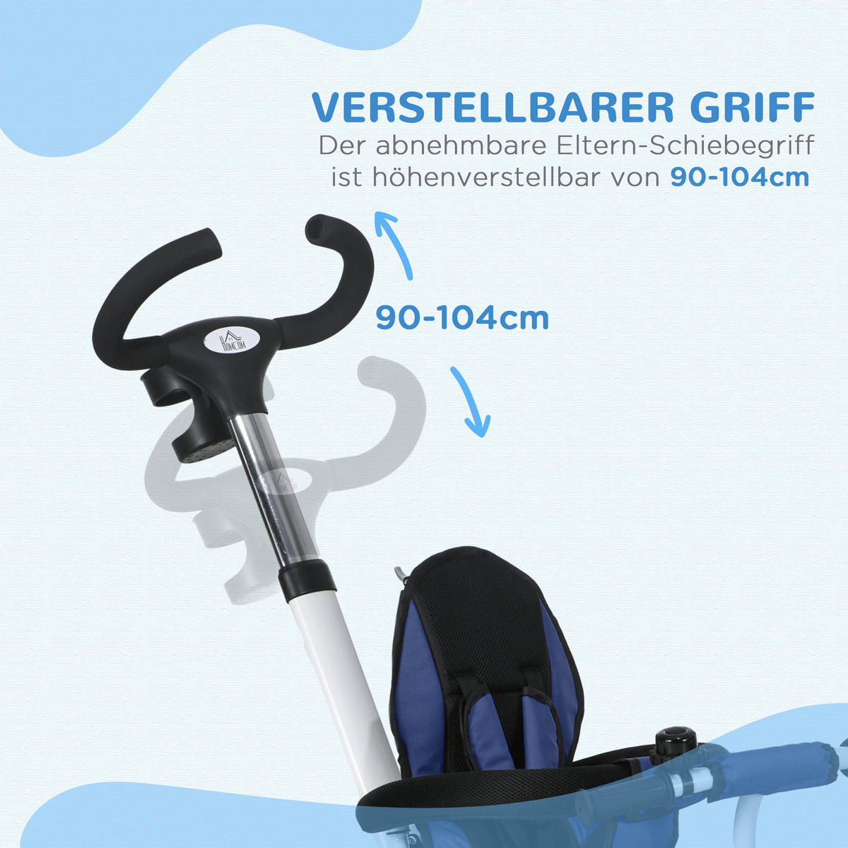 KINDERDREIRAD, Blau/Rosa, Polyester+ Metall - Blau, Metall (112/50/104cm) - HOMCOM