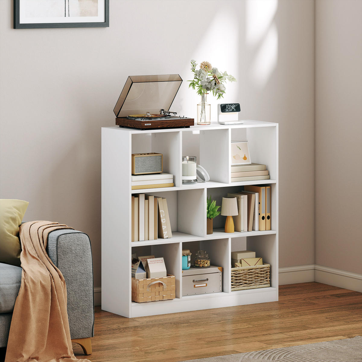 BÜCHERREGAL 3-stöckige Bücherregal Büroregal Home-Office Spanplatte Weiß - Weiß, Holzwerkstoff (30/100/97.5cm) - HOMCOM