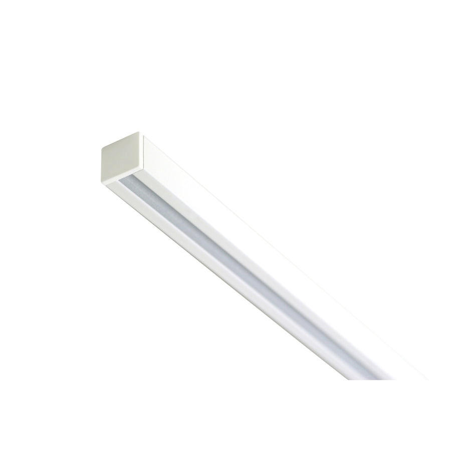 GARDINENSCHIENE 1-lauf Square - Weiß, Metall (300cm) - Deco-Raum