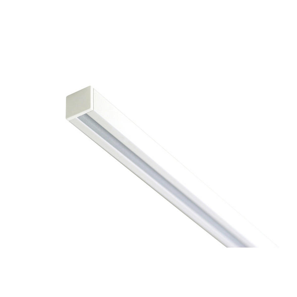 GARDINENSCHIENE 1-lauf Square - Weiß, Metall (130cm) - Deco-Raum