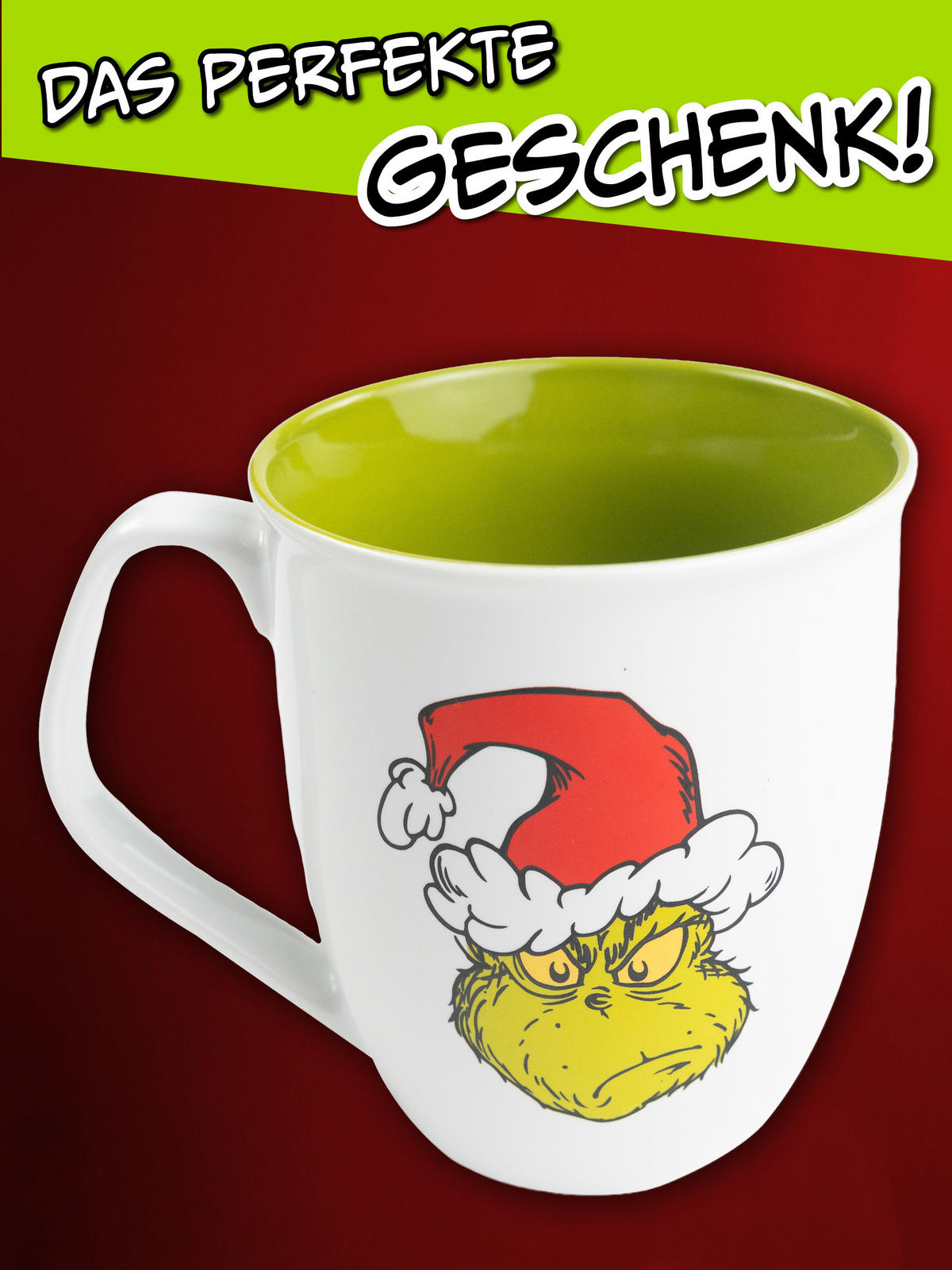 KAFFEEBECHER The Grinch Weiß/Grün 350 ml - Grün, Keramik (0.35L) - United Labels