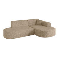 ECKSOFA Ottomane Rechts MARI-L1 - 243x171x79 cm Braun Tissu - Schwarz/Braun, Holzwerkstoff/Kunststoff (171/243cm) - ALTDECOR