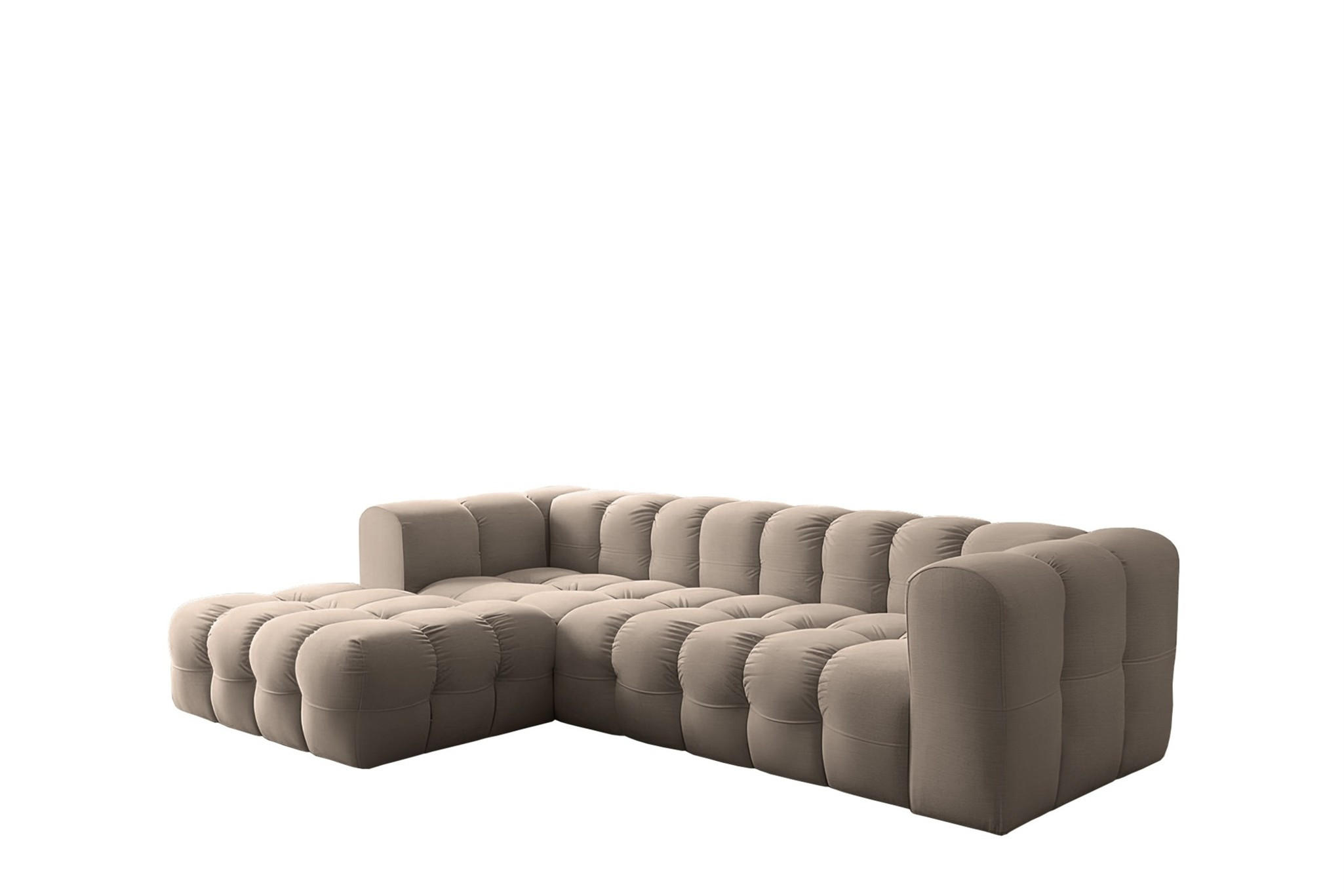 ECKSOFA Solvie In Tiffani - Taupe, Holzwerkstoff/Textil (193/290cm) - Fun Möbel