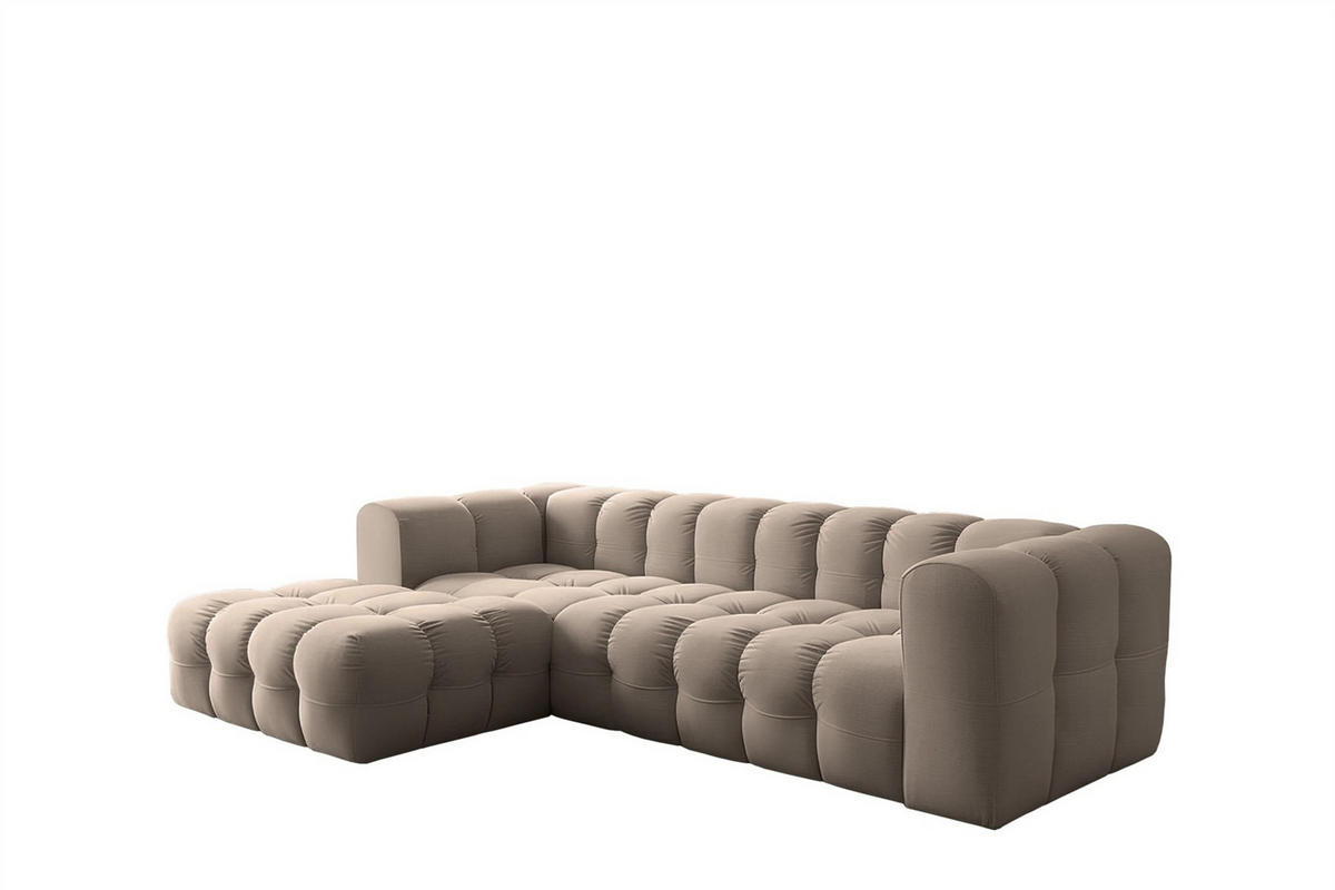 ECKSOFA Solvie In Tiffani - Taupe, Holzwerkstoff/Textil (193/290cm) - Fun Möbel