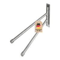 HANDTUCHHALTER mit zwei Armen 37/16.5/3 cm - Silberfarben, Metall (16.5/3/37cm) - Intirilife