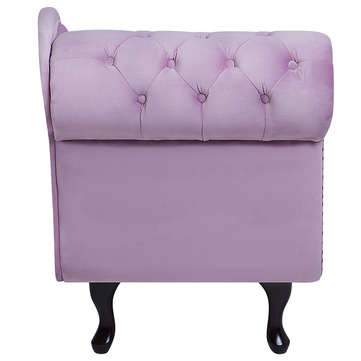 CHAISELONGUE Samtstoff violett linksseitig Nimes - Violett/Schwarz, Textil (170/79/61cm) - Beliani