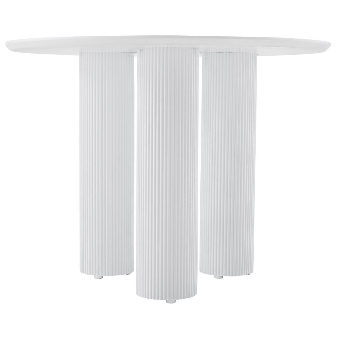 ESSTISCH Fascons rund, Weiß, 100 cm - Weiß, Holzwerkstoff/Metall (100/100/75cm) - Selsey