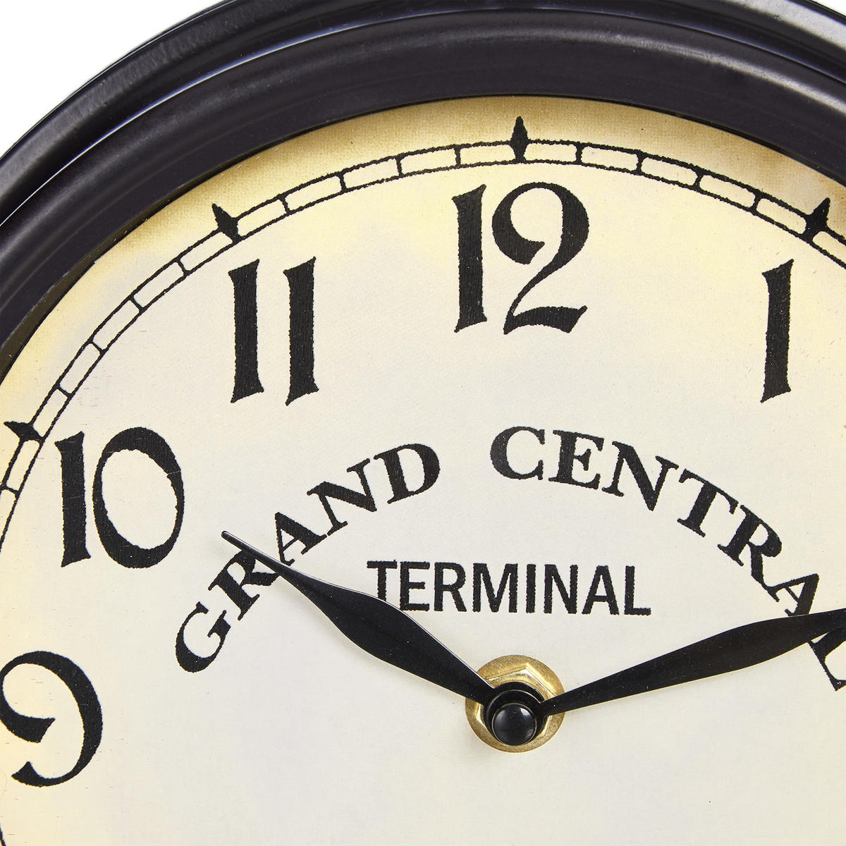 BAHNHOFSUHR - Schwarz, Glas/Metall (35/35/10cm) - Relaxdays