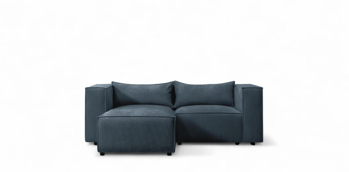 ECKSOFA Nevio Xs - Blau, Holzwerkstoff/Textil (185/210cm) - Fun Möbel