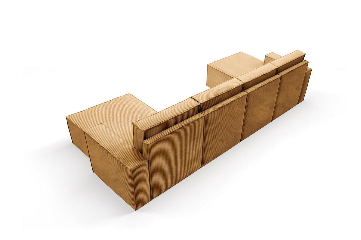 WOHNLANDSHAFT Orto Gelb - Gelb, Holzwerkstoff/Textil (320/93/142cm) - Bettso