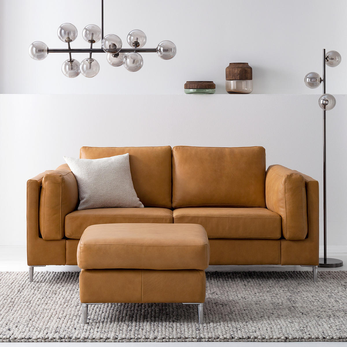 STEHLEUCHTE - Metall - Grau, Glas (28/28/153cm) - home24