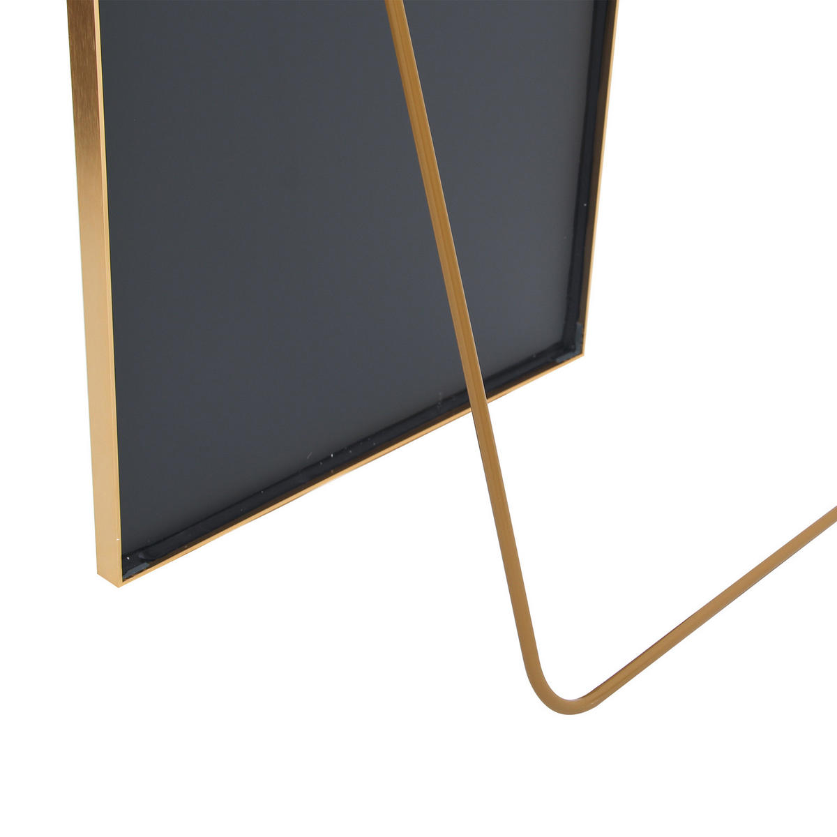 GANZKÖRPERSPIEGEL 53x162 cm, gebogener Aluminiumrahmen, freistehend oder Wandmontage in Gold - Goldfarben, Glas/Metall (53/3/162cm) - BRILVERDE