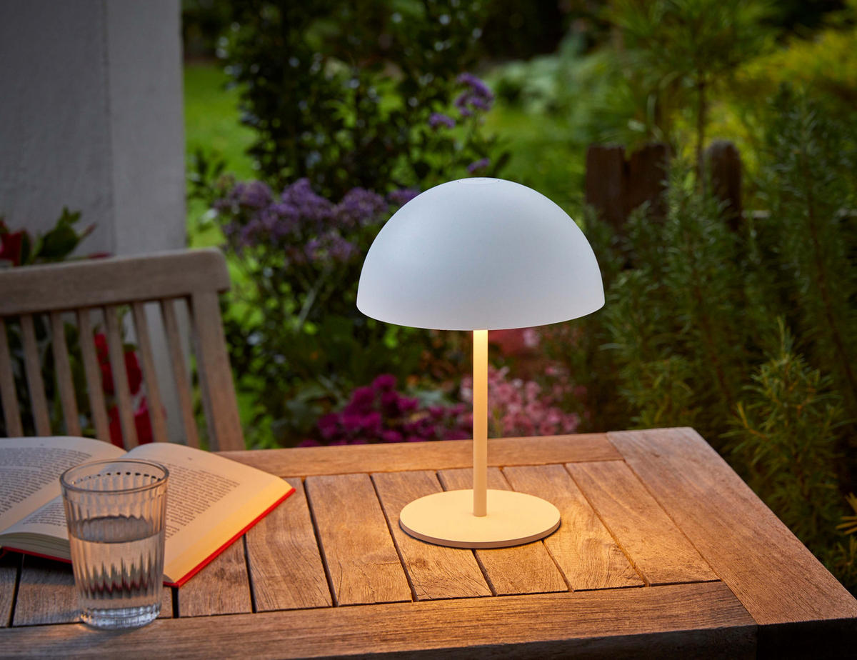 LED-TISCHLAMPE Pilzform dimmbar Metall Ø18x28xcm Weiß - Weiß, Metall (18/18/28cm) - Northpoint