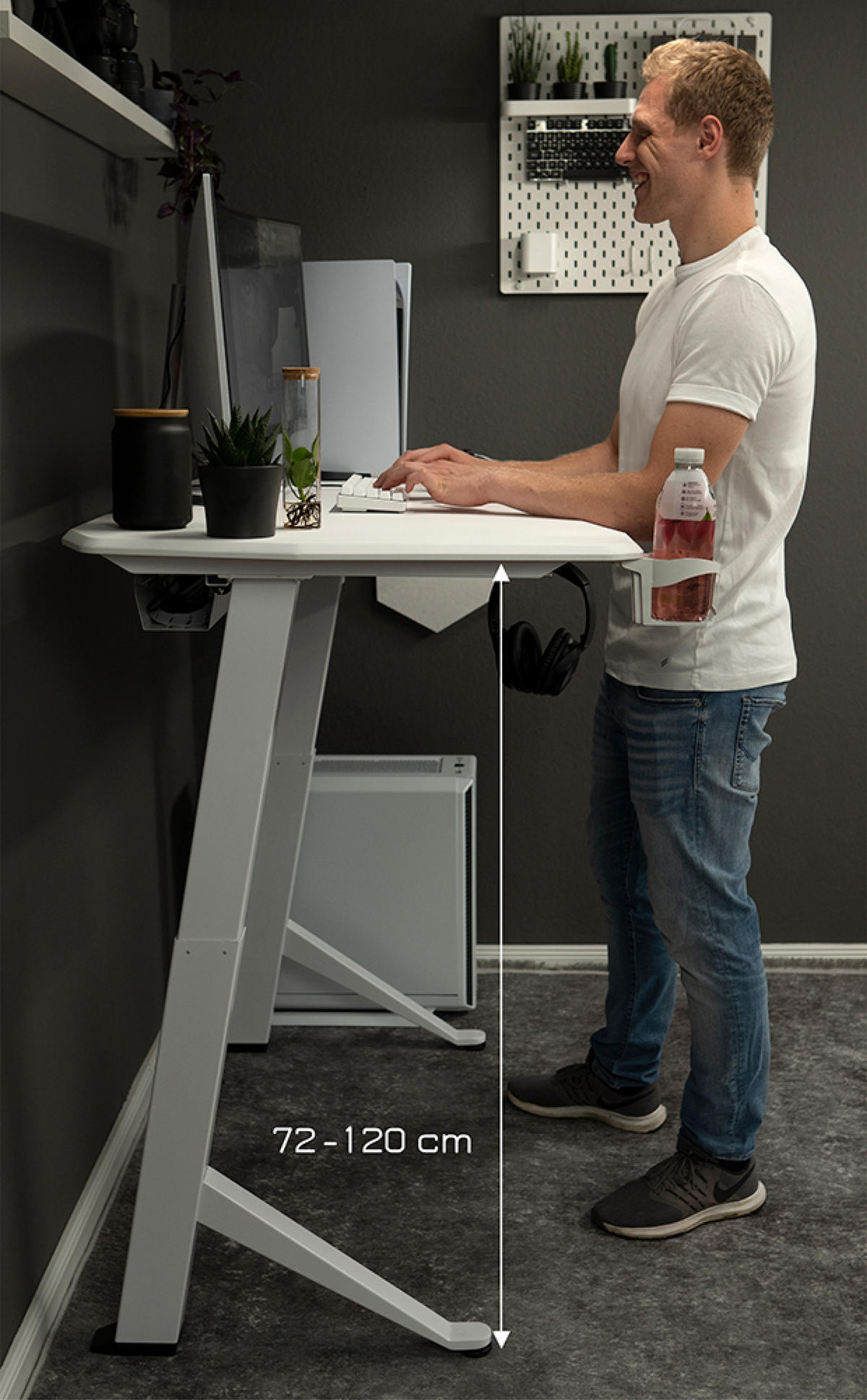 TISCHGESTELL höhenverstellbar elektrisch - Weiß - Weiß, Metall (160/60/120cm) - Ultimate Setup