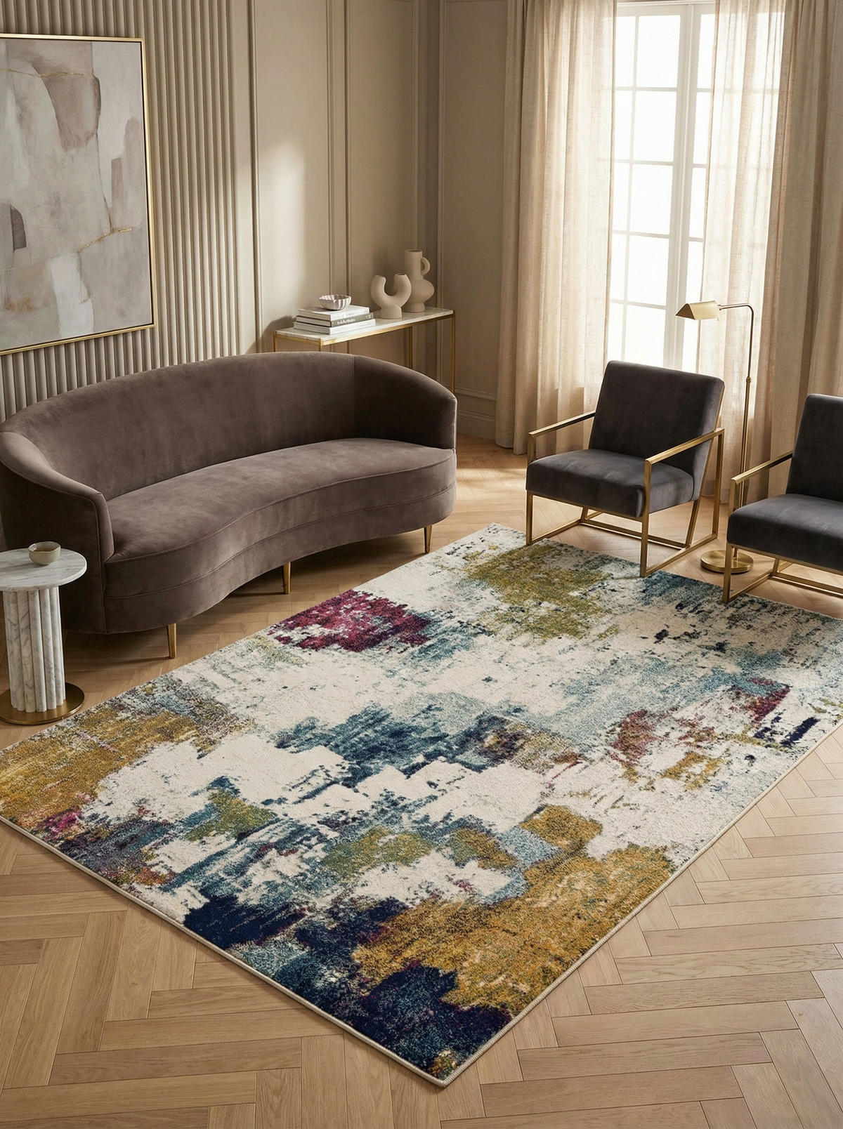 TEPPICH Kunstfaser kurzflor abstrakt bunt LODI-Padana, 200x290 cm - Multicolor, Textil (200/290cm) - KADIMA DESIGN